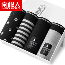 Antarctic people 4 boxed mens underwear mens plus fat plus size cotton lycra boxer breathable boxer underwear head
