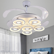 Restaurant invisible fan modern ceiling fan light simple living room electric fan light bedroom ceiling LED chandelier with fan remote control
