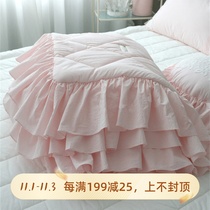 South Korea imported annamong Princess ruffles cotton powder bed sheets mattress air conditioner is dual use