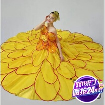 2020 New Opening Dance Suit Big Swing Group Long national opening dance suit petal opening dance companion dance performance