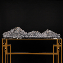 Long transparent rockery resin sculpture hotel entrance hall model room commercial space new Chinese soft decoration