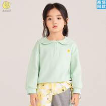 Annel counter 2021 autumn new girl childrens lapel long-sleeved sweater XG131792