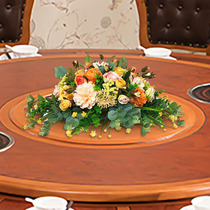 High-end hotel hotel dining table simulation flower fake flower decoration electric large round table middle decoration table floral decoration pendulum