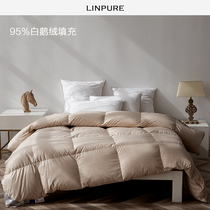 Blue platinum duvet quilting by goose down 95% white goose down by cashmere cotton blend fabric soft and high fluffy stock
