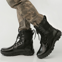 19 Spring and autumn land combat training boots Outdoor special forces shock absorption wear-resistant tactical boots Puncture-proof training boots Security boots