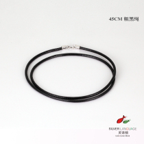 925 silver buckle silver jewelry silver jewelry accessories black leather rope
