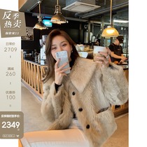 CC Fur vintage doll collar Tuscan fur one-piece winter coat womens long and short fur coat