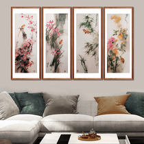 Ingenuity Su embroidery Four screens of flowers and birds Home decoration hanging painting embroidery silk