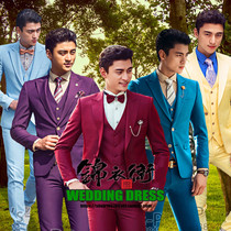 Photo studio Mens wedding photos Theme Photography suit Korean version of slim suit vest three-piece dress