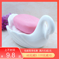 Swan ceramic soap box Soap box soap dish Handmade soap dish soap tray Pure white European style