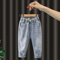 Kids Summer Boys Summer Pants 2022 New Summer Baby Spring Autumn Summer Thin Ripped Jeans Outerwear