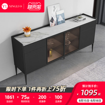(Limited special offer)Italian minimalist dining side cabinet Simple modern living room Light luxury rock board storage entrance cabinet