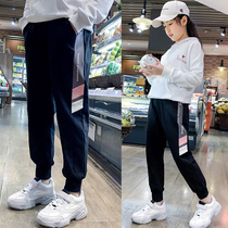 Korean girls sports pants outside wear casual children spring and summer pants 2021 summer middle school children thin pants