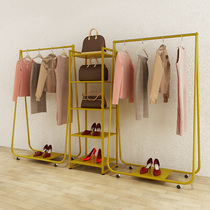 Clothing store new Jinshang floor iron shelf gold womens clothing stand