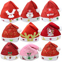 Christmas kindergarten small gift decorations Santa Claus hat dress headgear for children Adult Christmas hats