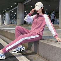 Sports Suit Women Autumn Winter Tide Card Fashion 2022 Fall New Korean Edition Trend Ocean Middle School Students Two Sets