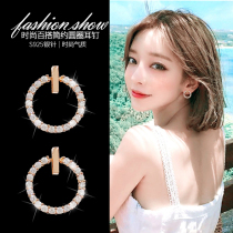 Joker circle earrings 2020 New Tide Korean temperament simple sterling silver earrings Net red ear clip New earrings