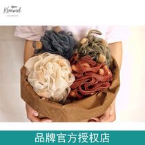 Hot sell krramel bare Bear sponge bath ball not easy to loose bath flowers soft men and women rubbing bath towels cute balls