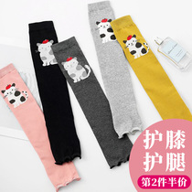Girls knee socks summer thin air-conditioned room knee protective cover childrens middle and large children long tube knee leg socks