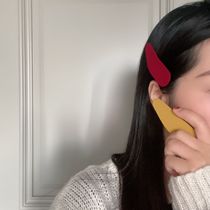 Knock good-looking spring color hair clip BB clip break off hair card female candy color edge clip headdress female net red fabric hair accessories