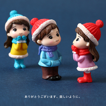 Cartoon character cute simulation little girl little boy couple model puppet miniature mini scene static decoration