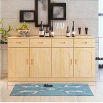 All solid wood dining side cabinet cupboard storage cabinet Pine wood with door cabinet Tea cabinet Living room dining room storage cabinet against the wall