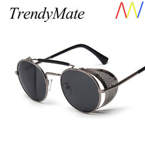 Retro Sunglasses Round Punk Metal for Sun glasses Men Women