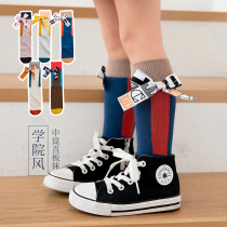 Childrens mid-tube socks Spring and Autumn baby stockings Girls knee socks Japanese high tube socks Bow student tide socks