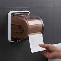 Toilet toilet tissue box Household multi-function wall-mounted pumping paper toilet paper toilet paper box creative punch-free roll paper tube