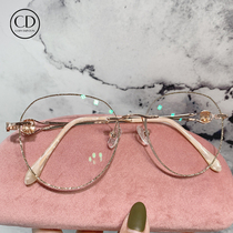 Small red book glasses myopic female frameless diamond cut edge gold wire can be equipped with a degree of plain beauty net red eye frame