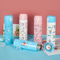 Cute cartoon 304 stainless steel insulated cup simple bomb cover cup portable straight body water girls Ins bounce cup
