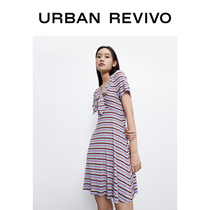 UR Autumn New Youth Women's Retro Striped Lace A-line Dress YU29R7AE2000