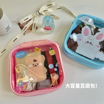 Korea cute transparent curry jelly pack large capacity portable tofu cosmetic package