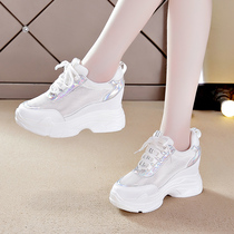 Small White Shoes Women 2020 Summer New 100 Hitch Casual Shoes Net Face Breathable Inner Heightening Old Daddy Shoes Ins Tide Net Red