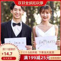 Photo props hand-held board English wedding shooting props Mori creative photo studio tour location hand-held props New