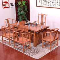 Hedgehog red sandalwood tea table and chair combination mahogany tea table Chinese solid wood tea table rosewood tea table tea table kung fu tea table