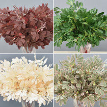 Simulation floral art jujube leaves bouquet willow leaves color leaves green plant Wedding wedding hall hotel props soft decoration arrangement