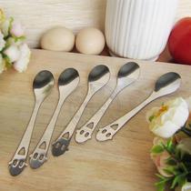 Happy smiling face stainless steel spoon soup spoon mixing spoon small fork fruit fork eating spoon small gift coffee spoon