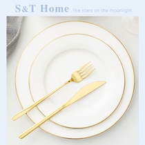 Nordic Phnom Penh Steak Knife and Fork Plate Set Western Plate Breakfast Tableware Home Dining Plate Creative Plate