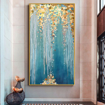 Hand-painted oil painting Nordic modern abstract flower porch hanging painting large villa aisle corridor background wall decorative painting