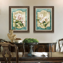 American Decoration Painting Living-room Sofa Background Wall Triple Painting Bedroom Hanging Painting Bedside Painting Flower Restaurant Mural Eu Style