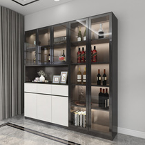 Light Lavish Glass Door Wine Cabinet Footwear Cabinet Integrated By Wall Modern Minima Dining Side Cabinet Living-room Display Cabinet Lockers Custom