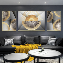 Living room decoration painting sofa background wall triptych modern simple high-end light luxury hanging painting abstract Model Room large set