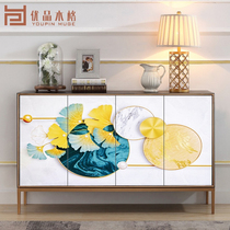 Modern New Chinese Meal Side Cabinet Solid Wood Light Luxury Closed Locker Locker Color Art Decoration Cabinet