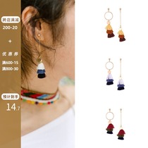 2021 new ethnic storm Simia long tassel drop earrings temperament small fresh high-end sense earrings niche