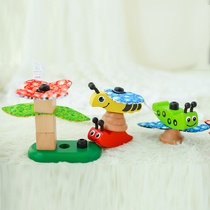 Childrens educational toys push tower large medium and small sets of wooden brain parent-child 3-6 year old cute birthday gift boys and girls