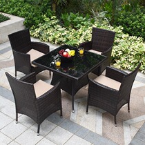 European outdoor table and chair set balcony table and chair courtyard leisure furniture outdoor garden rattan wicker chair all-inclusive chair