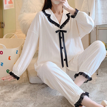 Angelina zl lace in the spring and autumn lace of pajamas can wear two pieces of white home suit