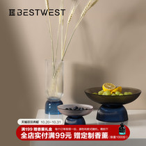 BEST WEST creative fruit plate ornaments Nordic living room table coffee table glass decorative candy Basin light luxury style