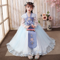 Han clothing girl autumn new Chinese wind childhood childhood dress super fairy girl old dress spring and autumn